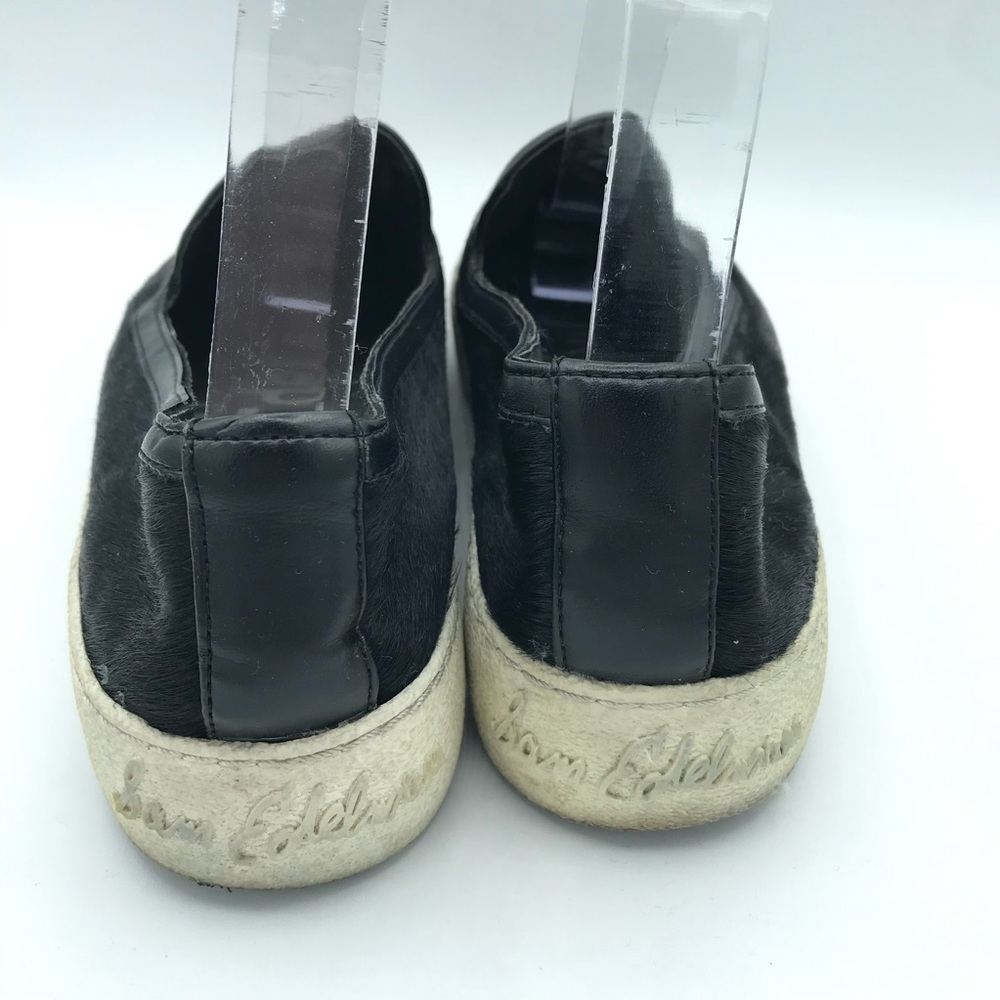 Sam Edelman Becker Black Calf Hair Fur Slip-On Sneakers Loafers Women's Size 8 - Picture 4 of 9